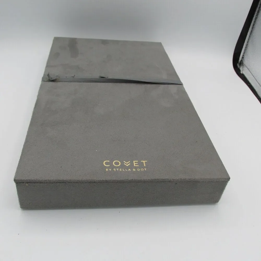 Covet Light Grey Jewelry Display Case  By Stella & Dot with cover